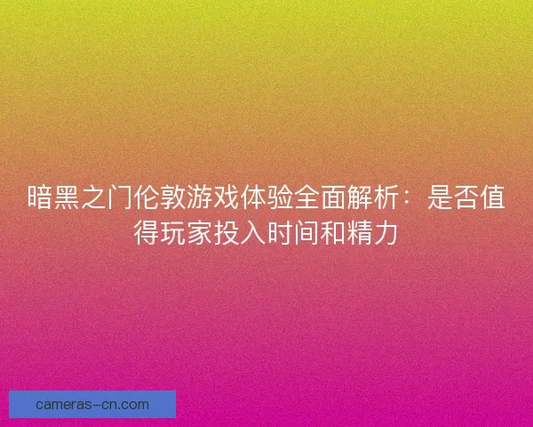 暗黑之门伦敦游戏体验全面解析：是否值得玩家投入时间和精力